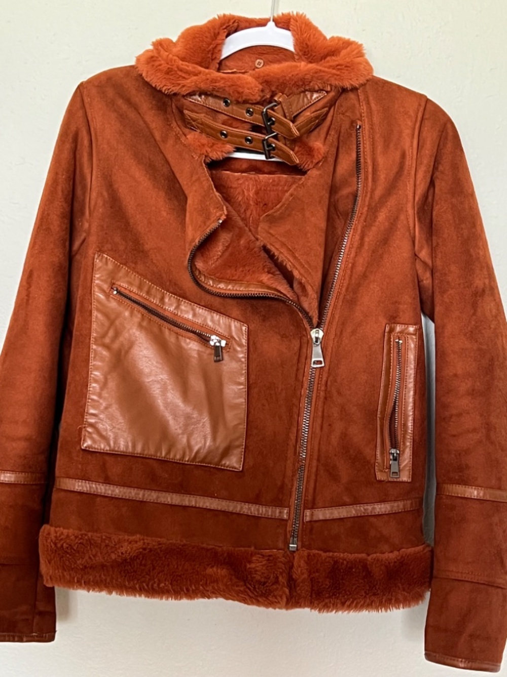 Urban Code Rust Faux Fur Jacket size 8 - Picture 5 of 8
